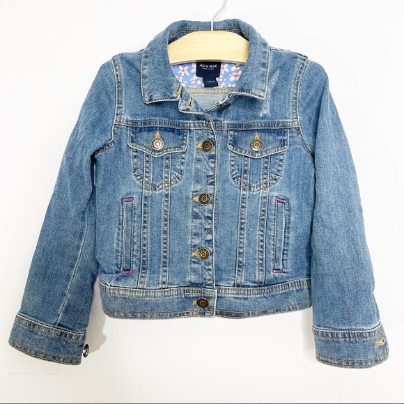BLU & BLUE Distressed Denim Jacket with Buttons - Size 5 Little Kids - Picture 1 of 9